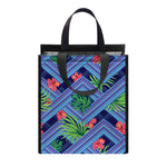 Tropical Aztec Geometric Pattern Print Insulated Lunch Tote