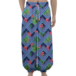 Tropical Aztec Geometric Pattern Print Lantern Pants