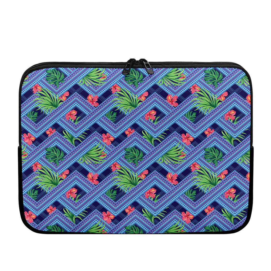 Tropical Aztec Geometric Pattern Print Laptop Sleeve