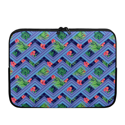 Tropical Aztec Geometric Pattern Print Laptop Sleeve