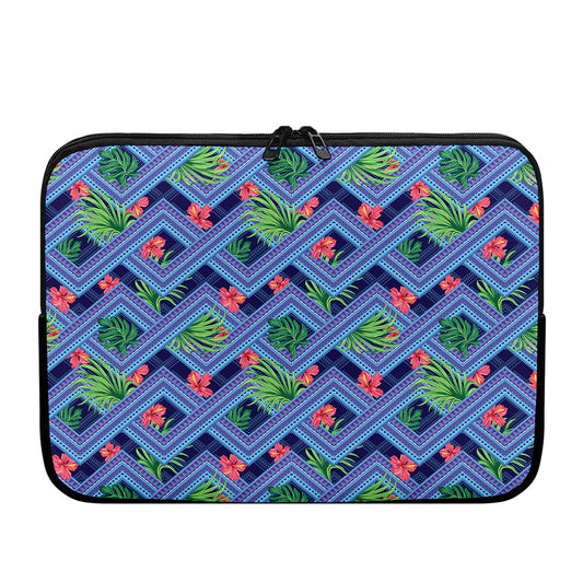 Tropical Aztec Geometric Pattern Print Laptop Sleeve
