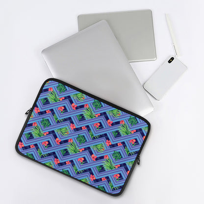 Tropical Aztec Geometric Pattern Print Laptop Sleeve