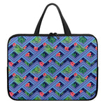Tropical Aztec Geometric Pattern Print Laptop Sleeve With Handle