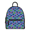 Tropical Aztec Geometric Pattern Print Leather Backpack