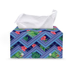 Tropical Aztec Geometric Pattern Print Leather Tissue Box Cover
