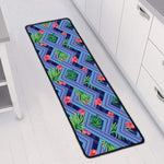 Tropical Aztec Geometric Pattern Print Long Kitchen Mat