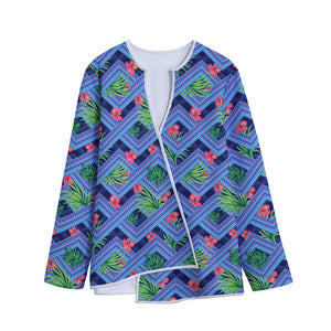 Tropical Aztec Geometric Pattern Print Long Sleeve Short Coat