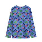 Tropical Aztec Geometric Pattern Print Long Sleeve Short Coat