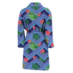 Tropical Aztec Geometric Pattern Print Men's Bathrobe