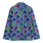 Tropical Aztec Geometric Pattern Print Men's Blazer