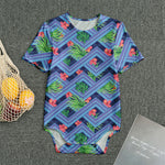 Tropical Aztec Geometric Pattern Print Men's Bodysuit