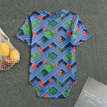 Tropical Aztec Geometric Pattern Print Men's Bodysuit