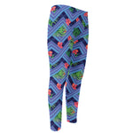 Tropical Aztec Geometric Pattern Print Men's Compression Pants
