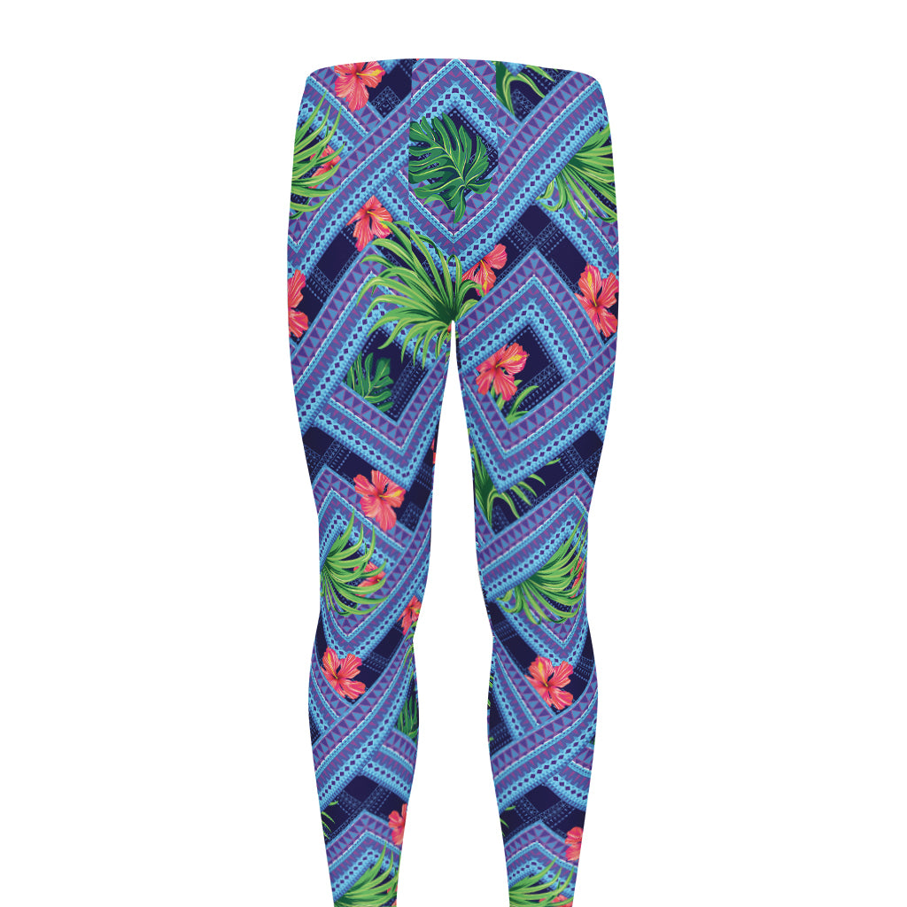 Tropical Aztec Geometric Pattern Print Men's leggings