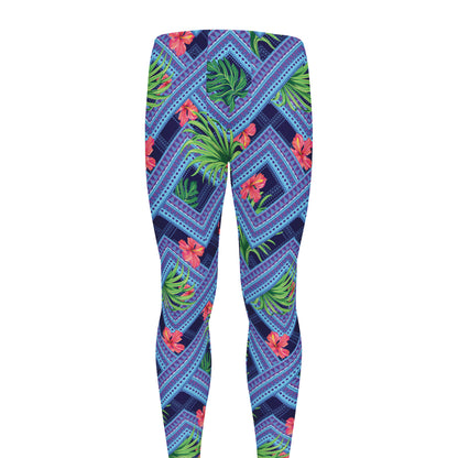 Tropical Aztec Geometric Pattern Print Men's leggings