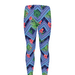 Tropical Aztec Geometric Pattern Print Men's leggings
