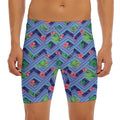 Tropical Aztec Geometric Pattern Print Men's Long Boxer Briefs