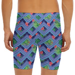 Tropical Aztec Geometric Pattern Print Men's Long Boxer Briefs