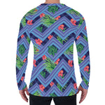 Tropical Aztec Geometric Pattern Print Men's Long Sleeve T-Shirt