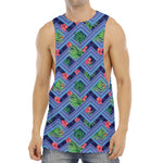 Tropical Aztec Geometric Pattern Print Men's Muscle Tank Top