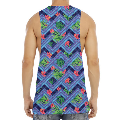 Tropical Aztec Geometric Pattern Print Men's Muscle Tank Top
