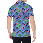 Tropical Aztec Geometric Pattern Print Men's Shirt