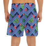 Tropical Aztec Geometric Pattern Print Men's Split Running Shorts
