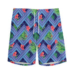 Tropical Aztec Geometric Pattern Print Men's Sports Shorts