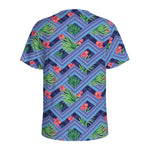 Tropical Aztec Geometric Pattern Print Men's Sports T-Shirt