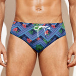 Tropical Aztec Geometric Pattern Print Men's Swim Briefs