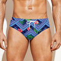 Tropical Aztec Geometric Pattern Print Men's Swim Briefs