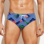 Tropical Aztec Geometric Pattern Print Men's Swim Briefs