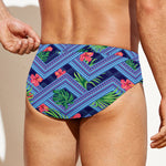 Tropical Aztec Geometric Pattern Print Men's Swim Briefs