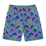 Tropical Aztec Geometric Pattern Print Men's Swim Trunks