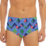 Tropical Aztec Geometric Pattern Print Men's Triangle Swim Briefs