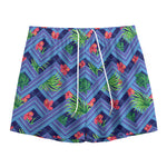 Tropical Aztec Geometric Pattern Print Mesh Shorts