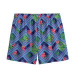 Tropical Aztec Geometric Pattern Print Mesh Shorts