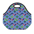 Tropical Aztec Geometric Pattern Print Neoprene Lunch Bag