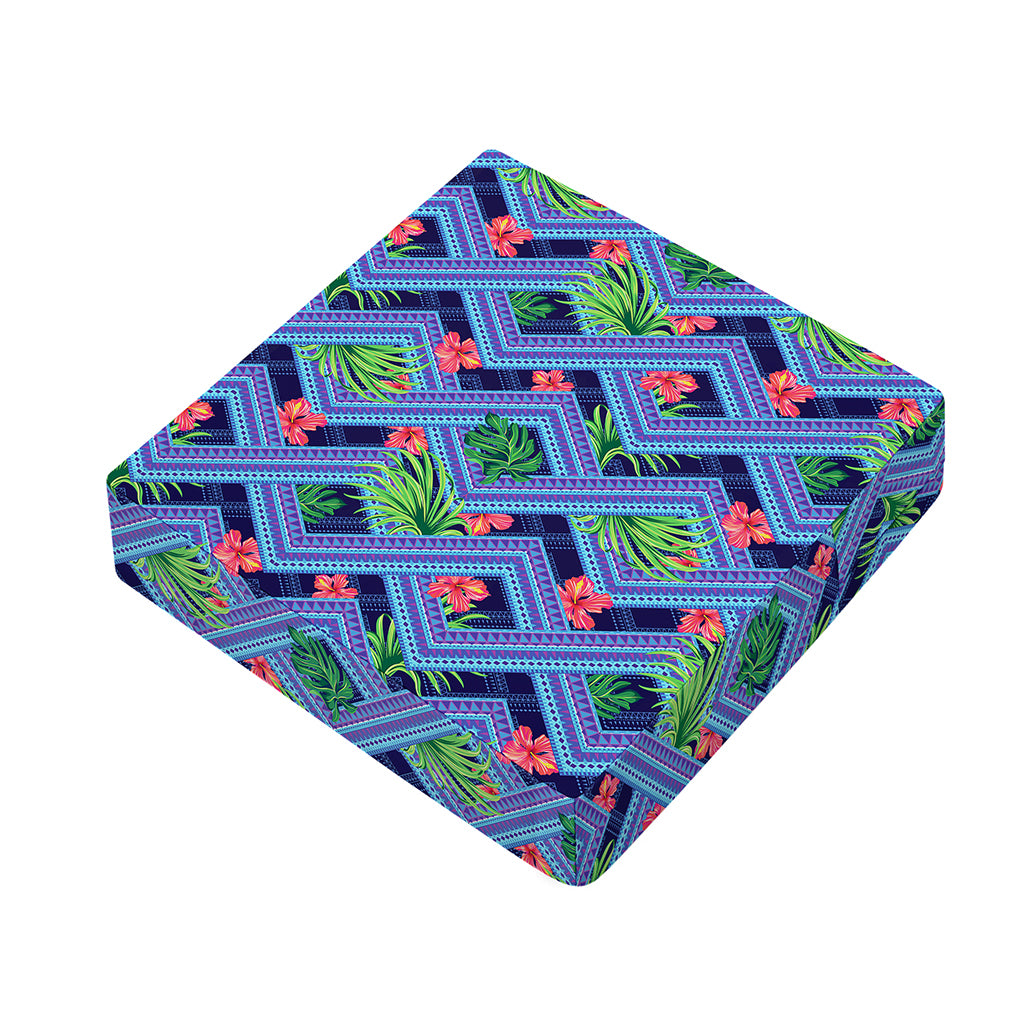 Tropical Aztec Geometric Pattern Print Outdoor Seat Cushion Cover