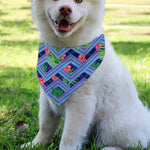 Tropical Aztec Geometric Pattern Print Over The Collar Dog Bandana