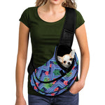 Tropical Aztec Geometric Pattern Print Pet Sling Carrier