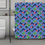 Tropical Aztec Geometric Pattern Print Polyester Shower Curtain