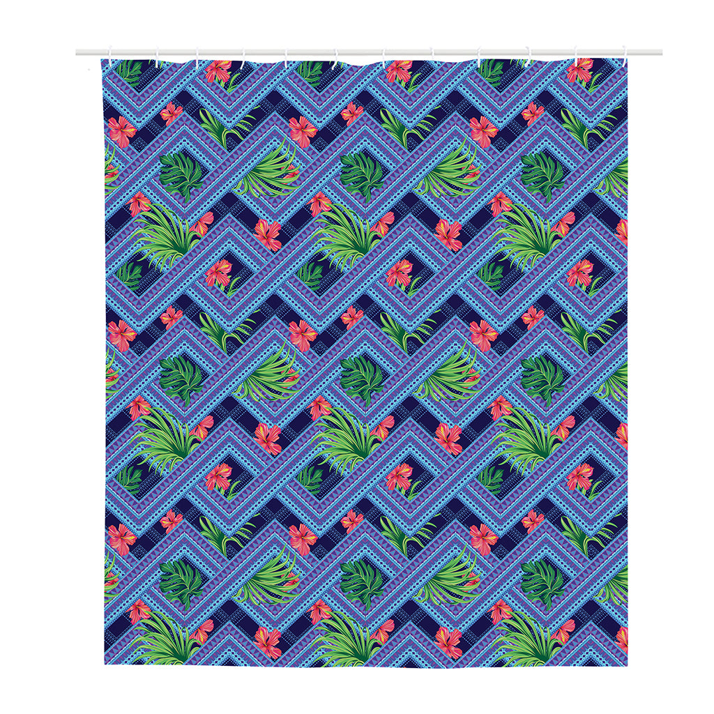Tropical Aztec Geometric Pattern Print Polyester Shower Curtain