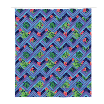Tropical Aztec Geometric Pattern Print Polyester Shower Curtain