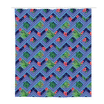 Tropical Aztec Geometric Pattern Print Polyester Shower Curtain