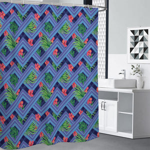 Tropical Aztec Geometric Pattern Print Premium Shower Curtain