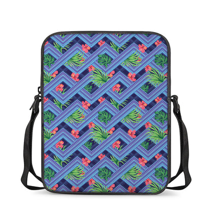 Tropical Aztec Geometric Pattern Print Rectangular Crossbody Bag