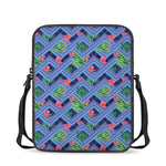 Tropical Aztec Geometric Pattern Print Rectangular Crossbody Bag