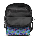 Tropical Aztec Geometric Pattern Print Rectangular Crossbody Bag