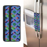 Tropical Aztec Geometric Pattern Print Refrigerator Handle Covers